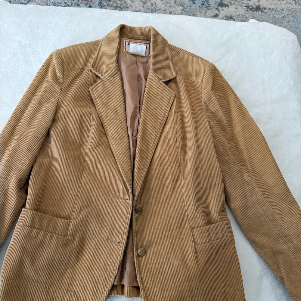 Vintage Country Craft Tan Western Corduroy Jacket Blazer size 13/14 EB1